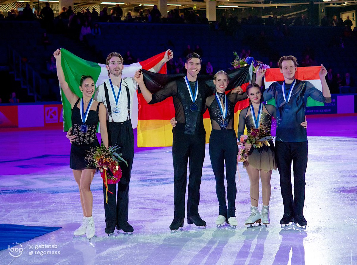 InTheLoPodcast's tweet photo. Congratulations to all our pairs winners at #GPEspoo23 🥹

🥇#MinervaFabienneHase / #NikitaVolodin 🇩🇪 
🥈#SaraConti / #NiccoloMacii 🇮🇹 
🥉#MariaPavlova / #AlexeiSviatchenko 🇭🇺 https://t.co/mG8K56Lh44