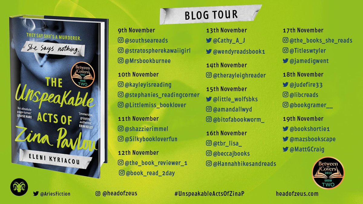 An emotional and powerful read set in 1950s London and based on a true crime - #UnspeakableActsofZinaP by @elenikwriter is a beautifully written book I won’t forget in a hurry. My review is on Instagram for my stop on the #BlogTour instagram.com/p/Czzc92gL2Hx/… @AriesFiction