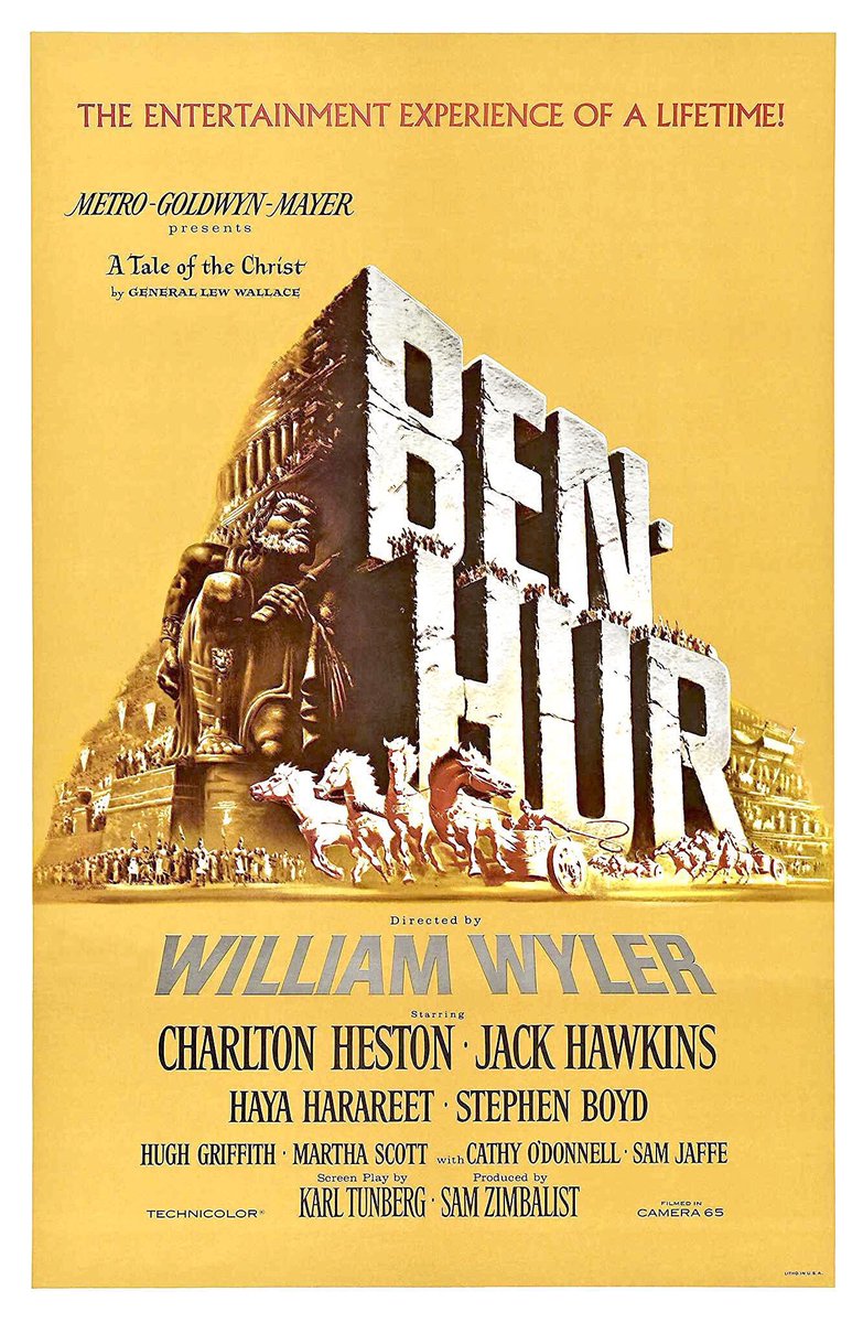 🎬MOVIE HISTORY: 64 years ago today, November 18, 1959, the movie ‘Ben-Hur’ opened in theaters!

#CharltonHeston #JackHawkins #HayaHarareet #StephenBoyd #HughGriffith #MarthaScott #CathyODonnell #SamJaffe #FinlayCurrie #ClaudeHeater #FrankThring #WilliamWyler @mgmstudios
