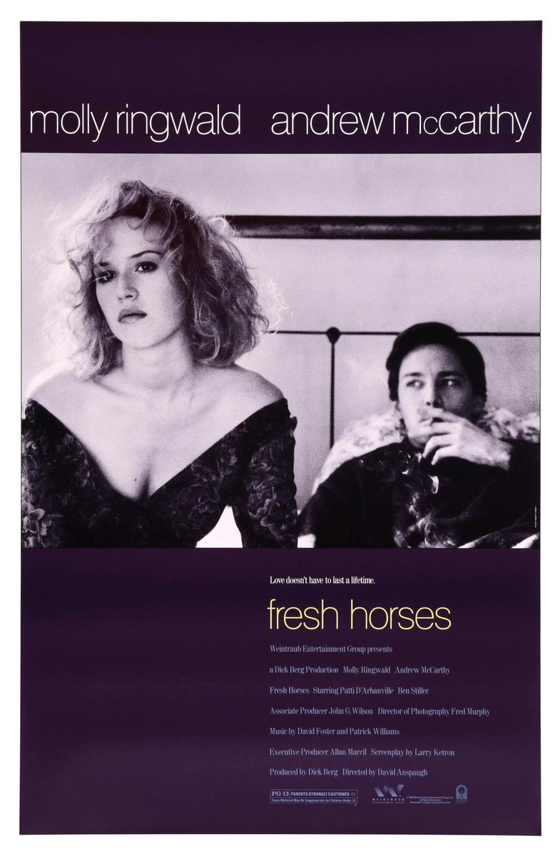 FilmNewsNos's tweet photo. 🎬MOVIE HISTORY: 35 years ago today, November 18, 1988, the movie ‘Fresh Horses’ opened in theaters!

@MollyRingwald #AndrewMcCarthy #PattiDArbanville @BenStiller #LeonRussom #MollyHagan #ViggoMortensen #DougHutchison #DanDavis #DavidAnspaugh https://t.co/xOruH4hw6w