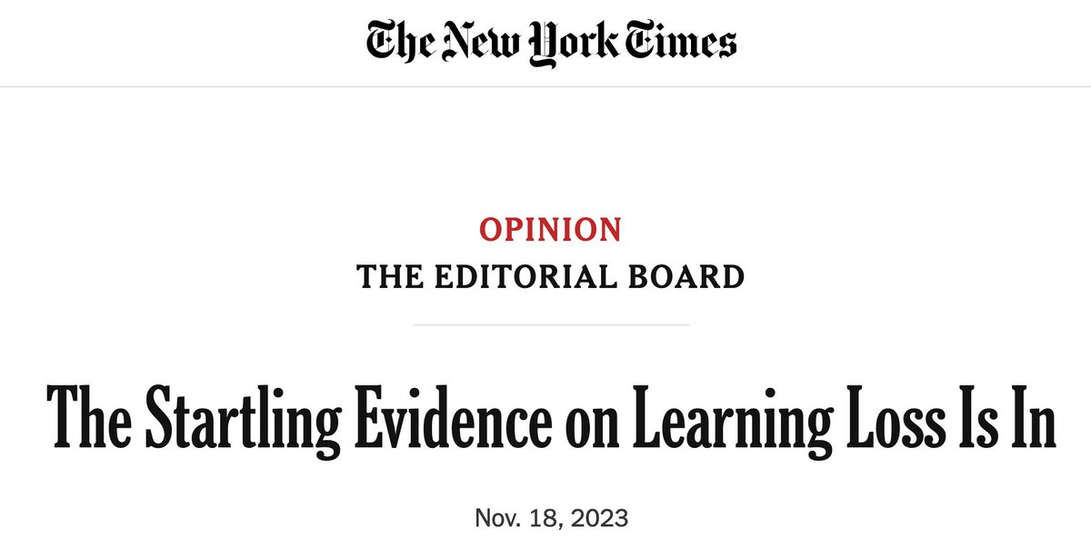 Yes, you are not dreaming, this is in the New York Times: 'The evidence is now in, and it is startling. The school closures that took 50 million children out of classrooms at the start of the pandemic may prove to be the most damaging disruption in the history of American…