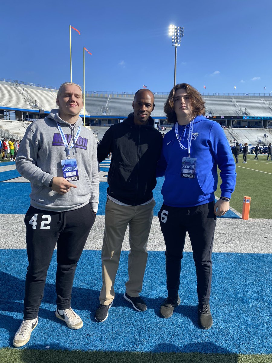 Had an amazing Game Day Visit at MTSU today .
<a href="/MT_FB/">Middle Tennessee Football</a> <a href="/MTSU_Equipment/">MT Equipment</a> <a href="/MTSU/">Middle Tennessee State University</a>
@CoachWoodley_MT <a href="/Coach_Shafer/">Scott Shafer</a> @CoachRoyston_MT <a href="/5StarPreps/">5Star Preps</a>
<a href="/MTFB_Recruiting/">Middle Tennessee Football Recruiting</a> <a href="/ExpoRecruits/">Expo Recruits</a>
<a href="/247recruiting/">247Sports Recruiting</a> <a href="/Starkey2K12/">Tim Starkey</a> <a href="/BraydonCoffelt/">braydon coffelt</a> <a href="/Austin_Cochran1/">Austin Cochran</a>
