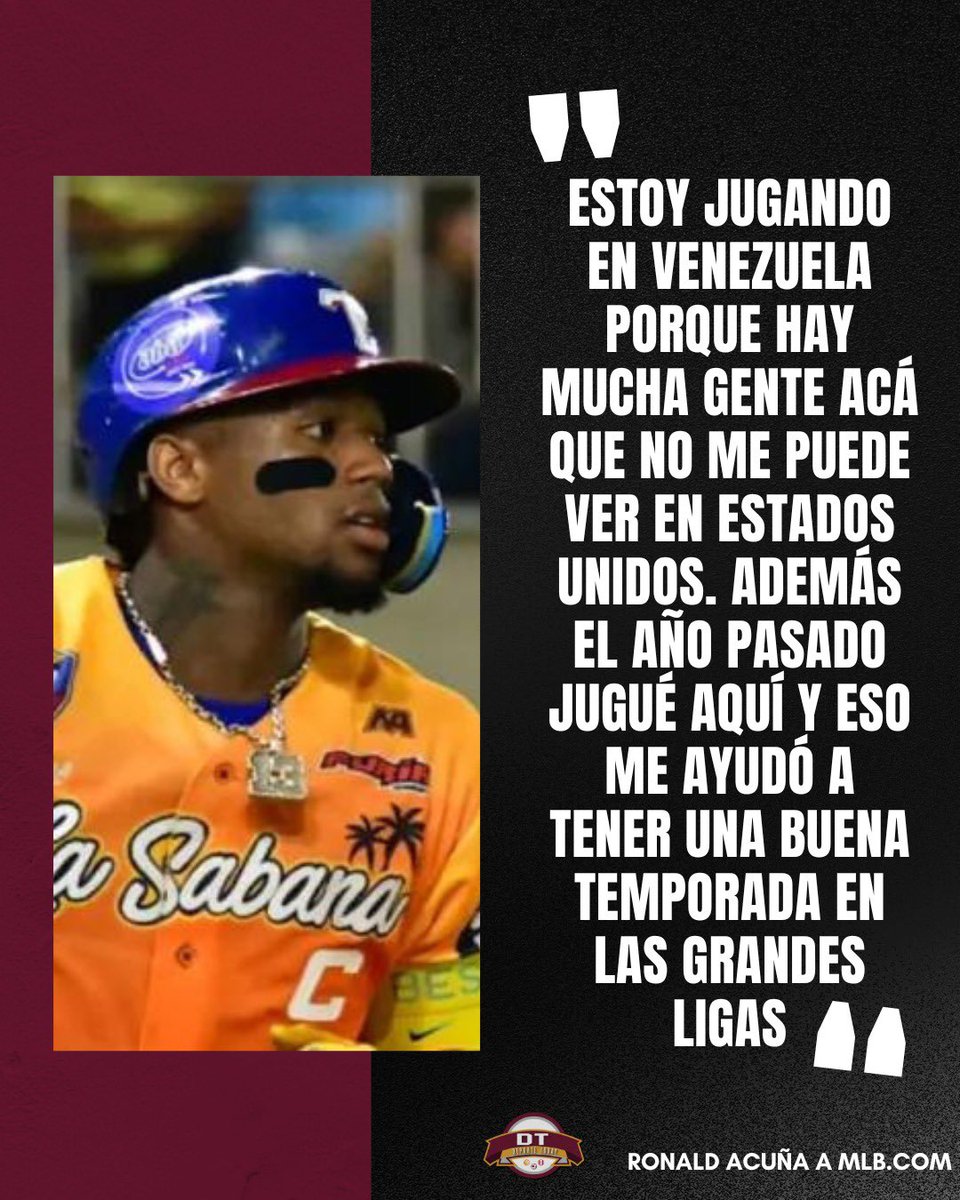 carlosjduarte's tweet photo. Ronald Acuña le explicó al legendario Pedro Martinez por qué está jugando en la LVBP. 

¿Qué te parece? ⤵️ https://t.co/w7Upq607Ui