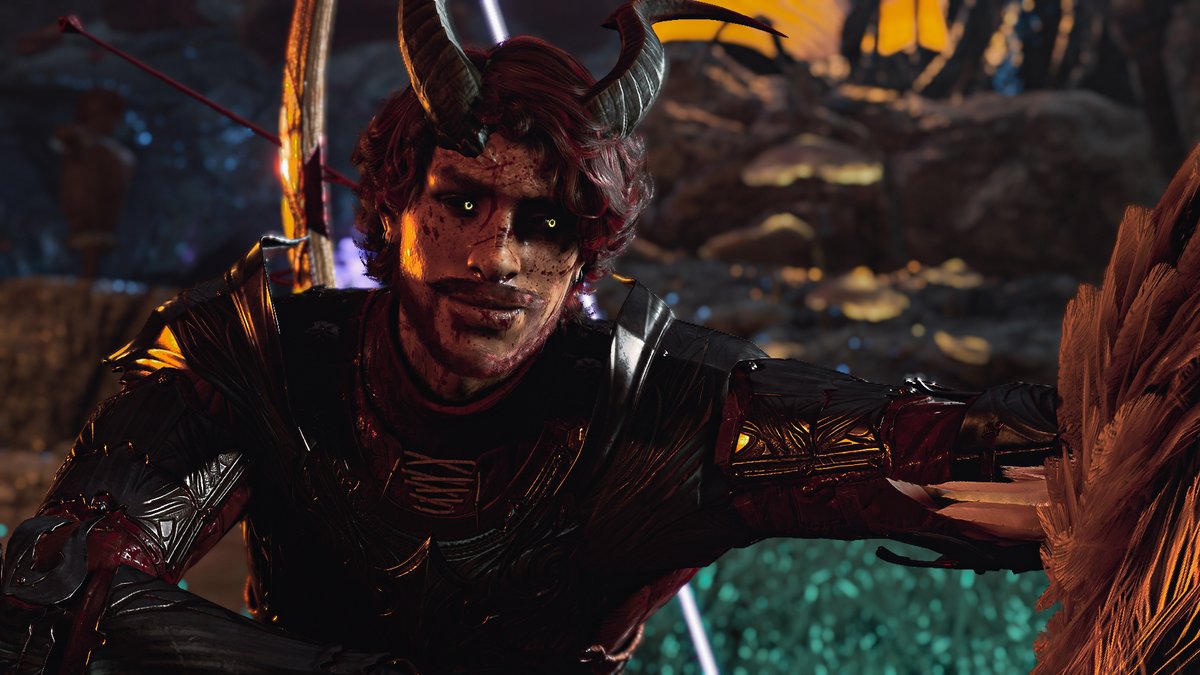 sleepyXena's tweet photo. if you want to know my OC

• name: Casilius | he/him
• age: 29
• race: Tiefling 
• origin: Soldier
• alignment: Neutral/Chaotic Good 
• class: OB Paladin 
• lover: Astarion 
• besties: Gale, Shart 
• fun fact: Casilius loves animals! his favorites are dogs, cats, &amp; lions https://t.co/Jk1CJuwQZx