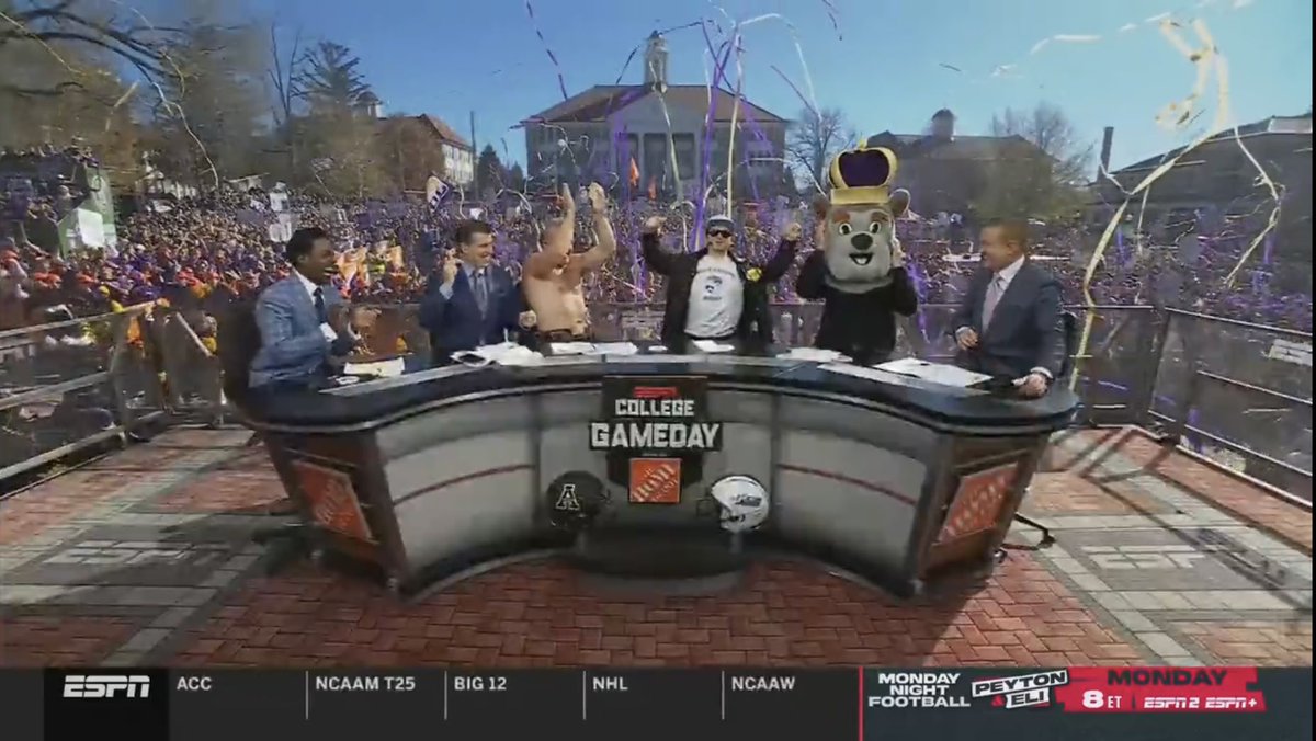 appsteve's tweet photo. @PatMcAfeeShow @KirkHerbstreit @DesmondHoward @PFTCommenter and Lee Corso on @CollegeGameDay, we kept the receipts. @AppState_FB will accept your apologies for the doubts…#AppState #App #State #LetJMUBowl https://t.co/tJdcZnw8KK