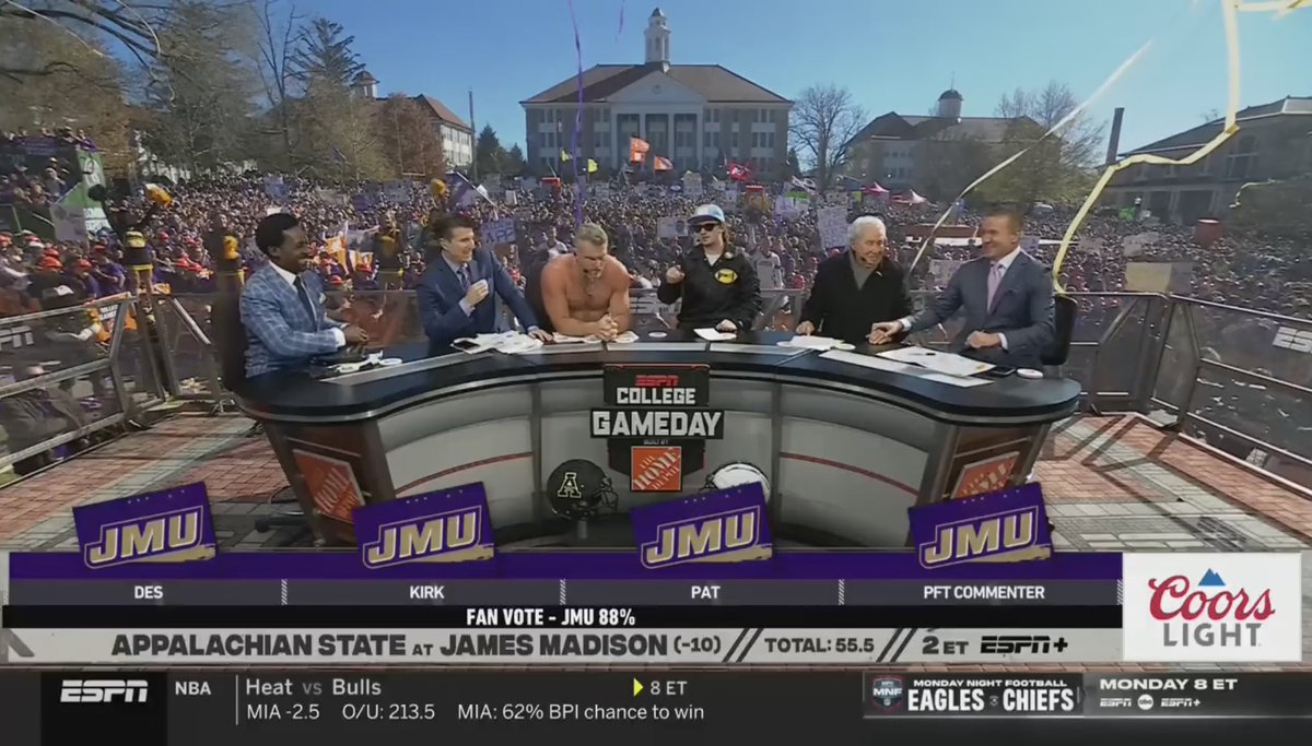 appsteve's tweet photo. @PatMcAfeeShow @KirkHerbstreit @DesmondHoward @PFTCommenter and Lee Corso on @CollegeGameDay, we kept the receipts. @AppState_FB will accept your apologies for the doubts…#AppState #App #State #LetJMUBowl https://t.co/tJdcZnw8KK