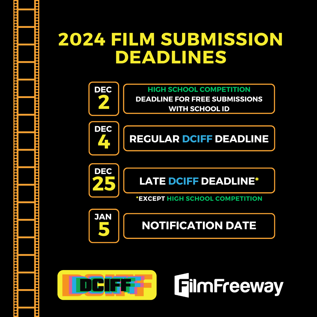 DCIndieFilmFest's tweet image. 📽️The countdown is on for #DCIFF2024 #film submissions. Showcase your talent, connect with industry professionals, and join a supportive community of #filmmakers.🎬

Don't wait—submit your film! Check out the guidelines and the application on @FilmFreeway: filmfreeway.com/DCIndependentF…