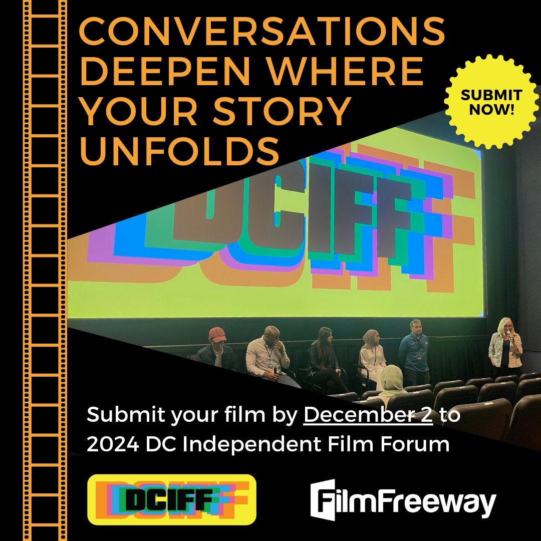 DCIndieFilmFest's tweet image. 📽️The countdown is on for #DCIFF2024 #film submissions. Showcase your talent, connect with industry professionals, and join a supportive community of #filmmakers.🎬

Don't wait—submit your film! Check out the guidelines and the application on @FilmFreeway: filmfreeway.com/DCIndependentF…