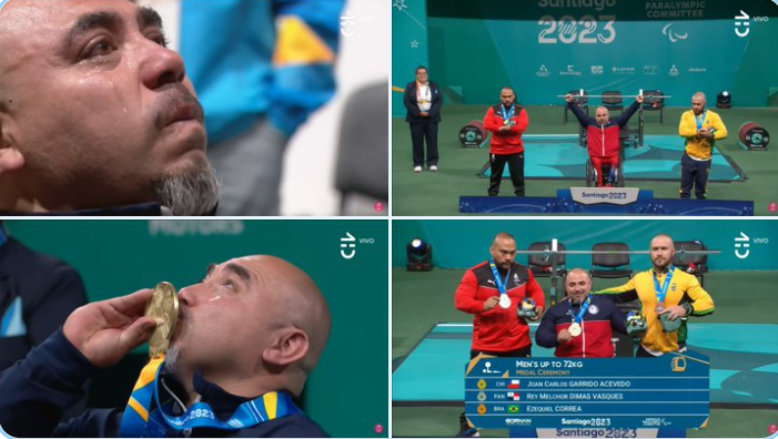 cbruna01's tweet photo. #Parapanamericanos2023 De esto se trata ser Chileno... representar a tu país, truinfar a punta de trabajo, perseverancia y esfuerzo y llorar por la emoción del trinfo al cantar tu himno nacional... ESTO ES SER PATRIOTA... señores "Líderes" aprendan de los grandes... APRENDAN... https://t.co/LcJkjsHr16