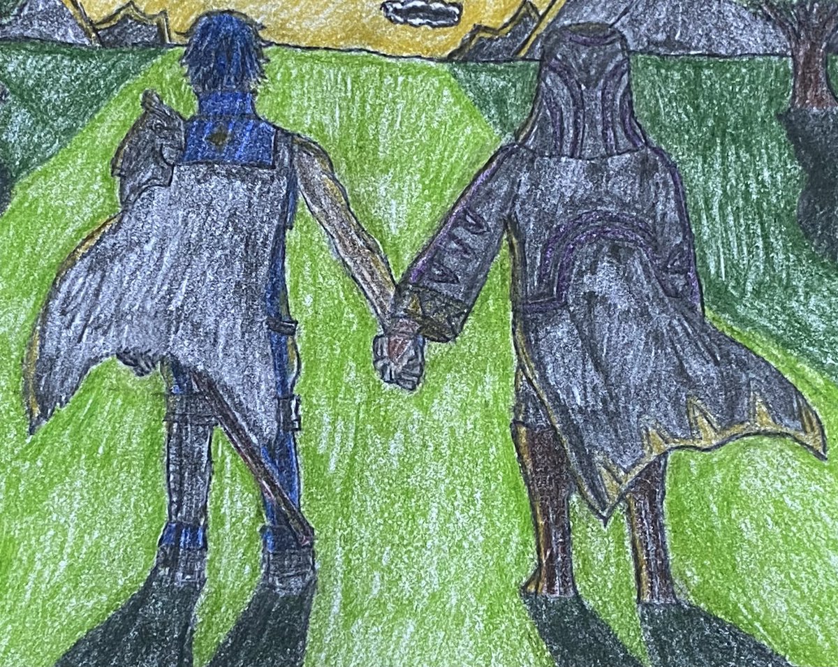 BlueBirbBiscuit's tweet photo. My first attempt at drawing backgrounds #RobinFireEmblem #ChromFireEmblem #Chrobin #FireEmblemAwakening https://t.co/pcdmHienMB