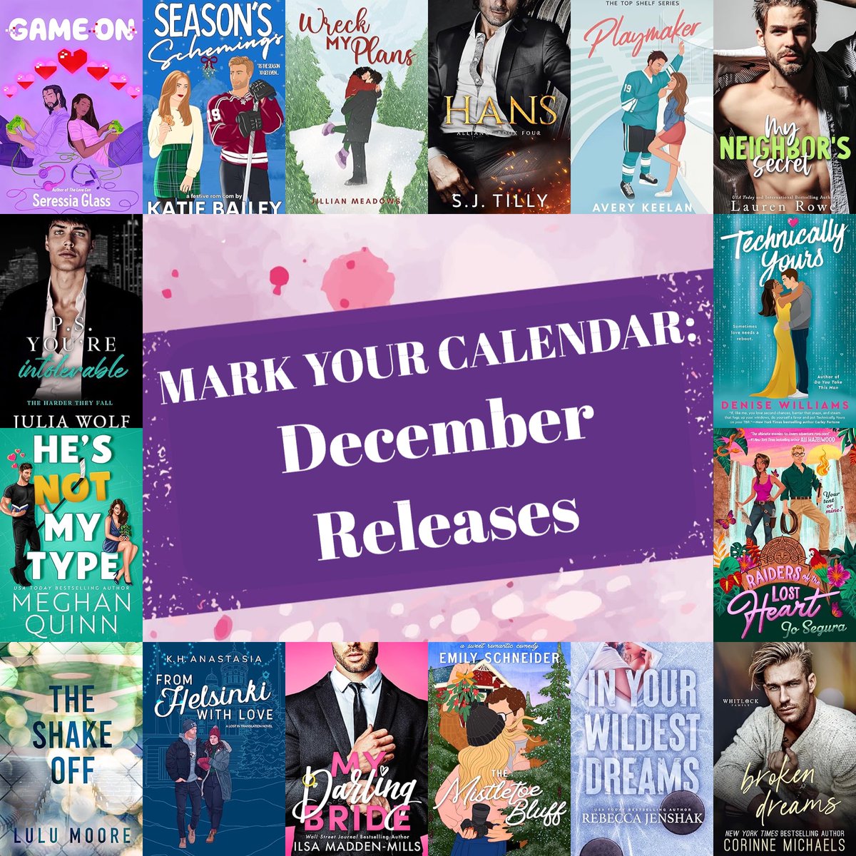 MARK YOUR CALENDAR: December Releases!!! There are SO MANY new romance novels coming your way in the month of December! I’ve put together a calendar to help you manage your #TBR. Check it out at: jeevesreads.com/mark-your-cale…

#romancelandia #romancenovels #RomanceReaders #romancebooks
