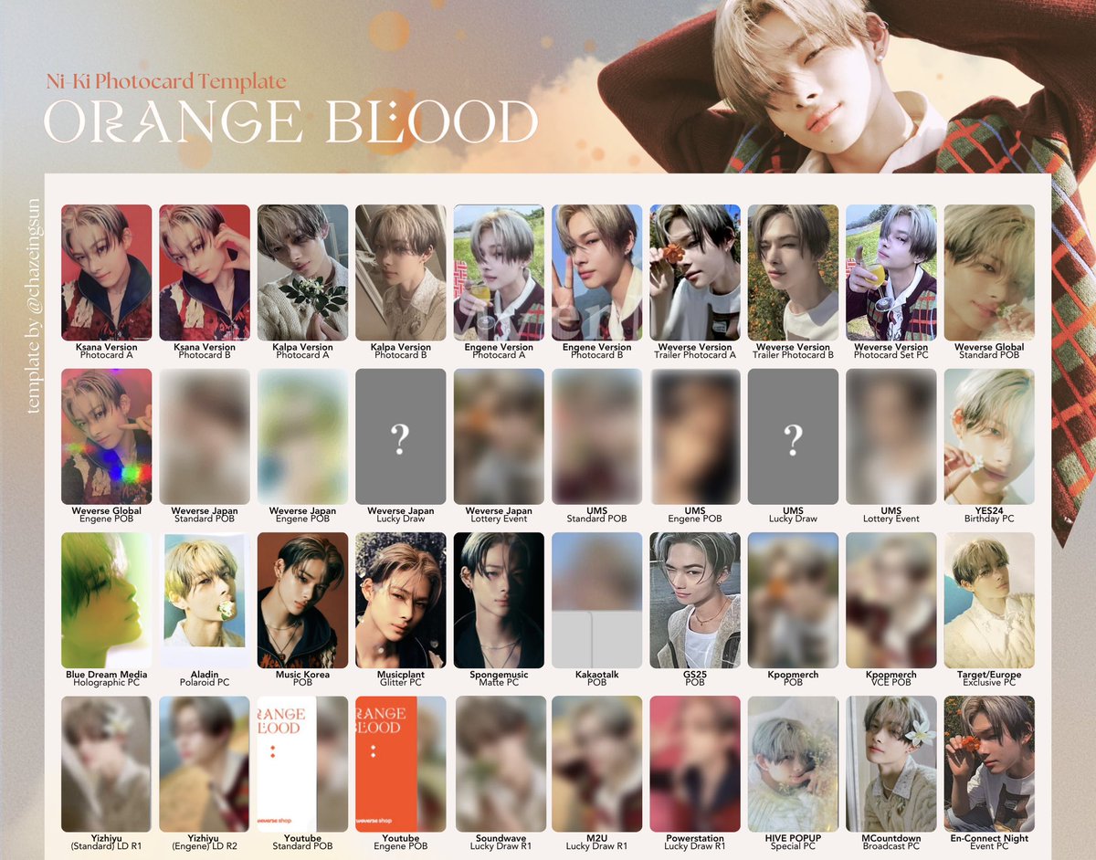 🍊ORANGE BLOOD Photocard Template ALBUM, MERCH, BENEFIT, EVENT