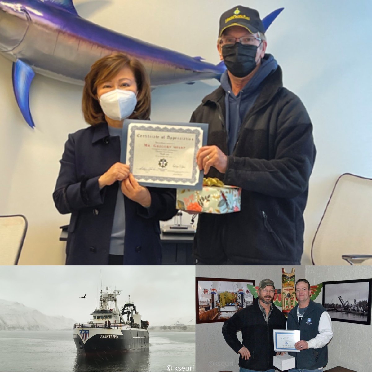 Pride in profession: recognizing 23 year crew Greg Sharp bit.ly/gregSharp
Fish-processor - Deckhand - Assistant Engineer - #USCG Chief Engineer. Keep up the good work - I’m proud to work with you, Greg and I know Ms. Park (CEO) and Monty (21 year processor - chief steward