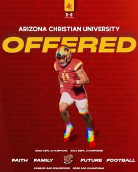 After a Great Call with @HaydenTrujillo_ ! I’m Blessed to Receive an Offer to ACU! @CoachM_Justin @KelleyBeMoore @firestormfb @JeffBowenACU @coachtwill88 @BCJagsFootball @CoachPerrone @gridironarizona