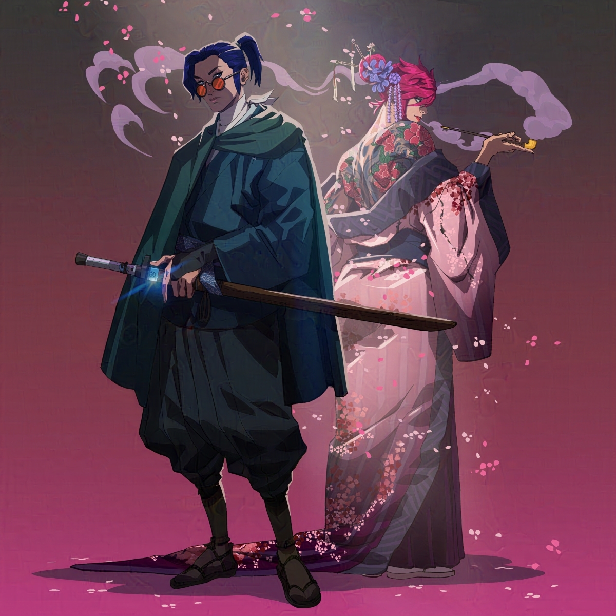 axl99's tweet photo. 水 x 油 
The Blue Eye Samurai AU
#caitvi #arcane #BlueEyeSamurai https://t.co/Zpwb95X0jj