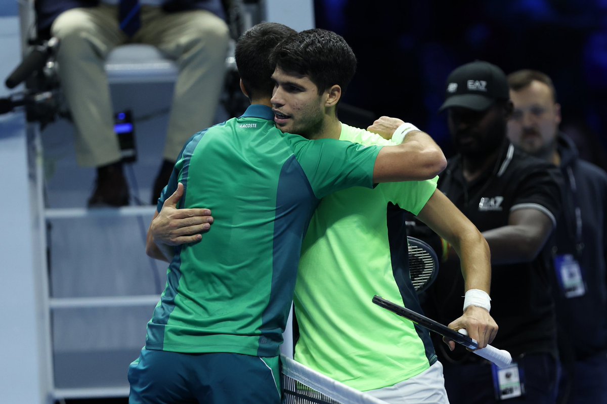 carlosalcaraz's tweet photo. It was not possible! 🥲 @DjokerNole was better tonight! Thank you for the unconditional support this week! ❤️🇮🇹 https://t.co/jR7wxsVlWx