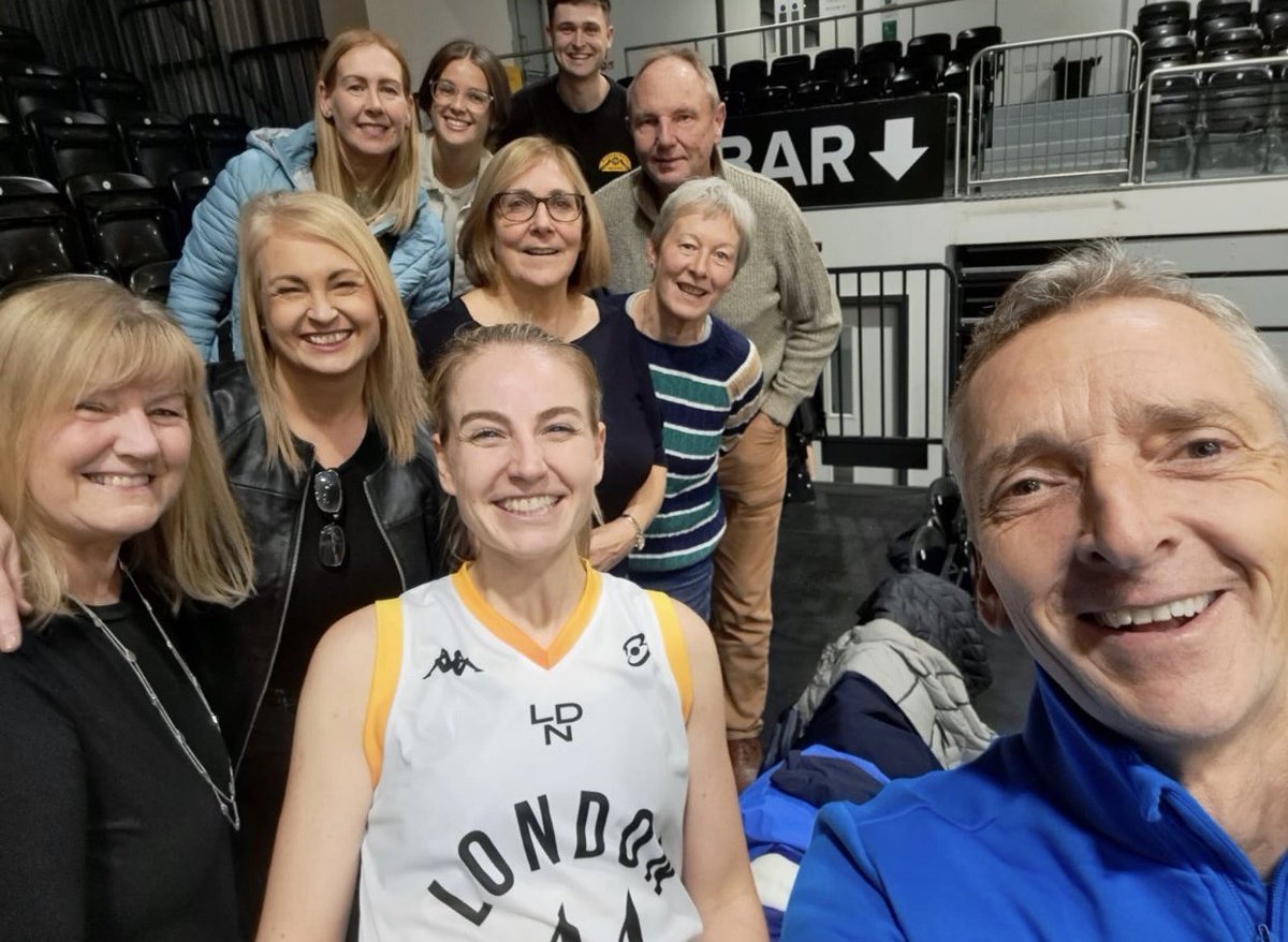ksam44's tweet photo. Proud to represent my mom and play back in her home country! First game in the @britishbasketw . I got to play in front of my aunt tonight and some of my mom’s friends and former teammates. Felt great to have family in the stands 🇬🇧🥰 https://t.co/4GqZjrYGiP