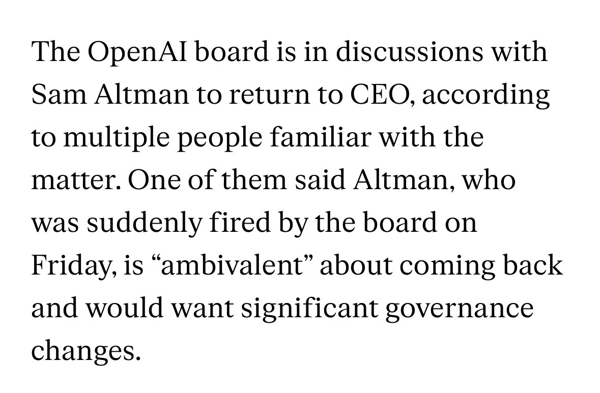 JesseTinsley's tweet photo. It took Apple 11 years to realize the mistake they made letting Steve Jobs go.

It took OpenAI's board less than 24 hours... https://t.co/31Cft261qF