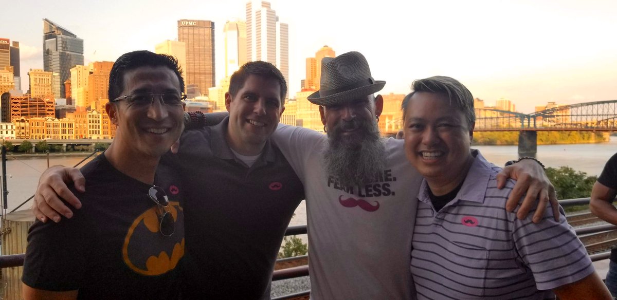 Love more. Fear less. Happy birthday to the superb @andrewintech!! This pic may be aging, but he sure isn’t! #pinksocks #hcldr @nickisnpdx @Colin_Hung