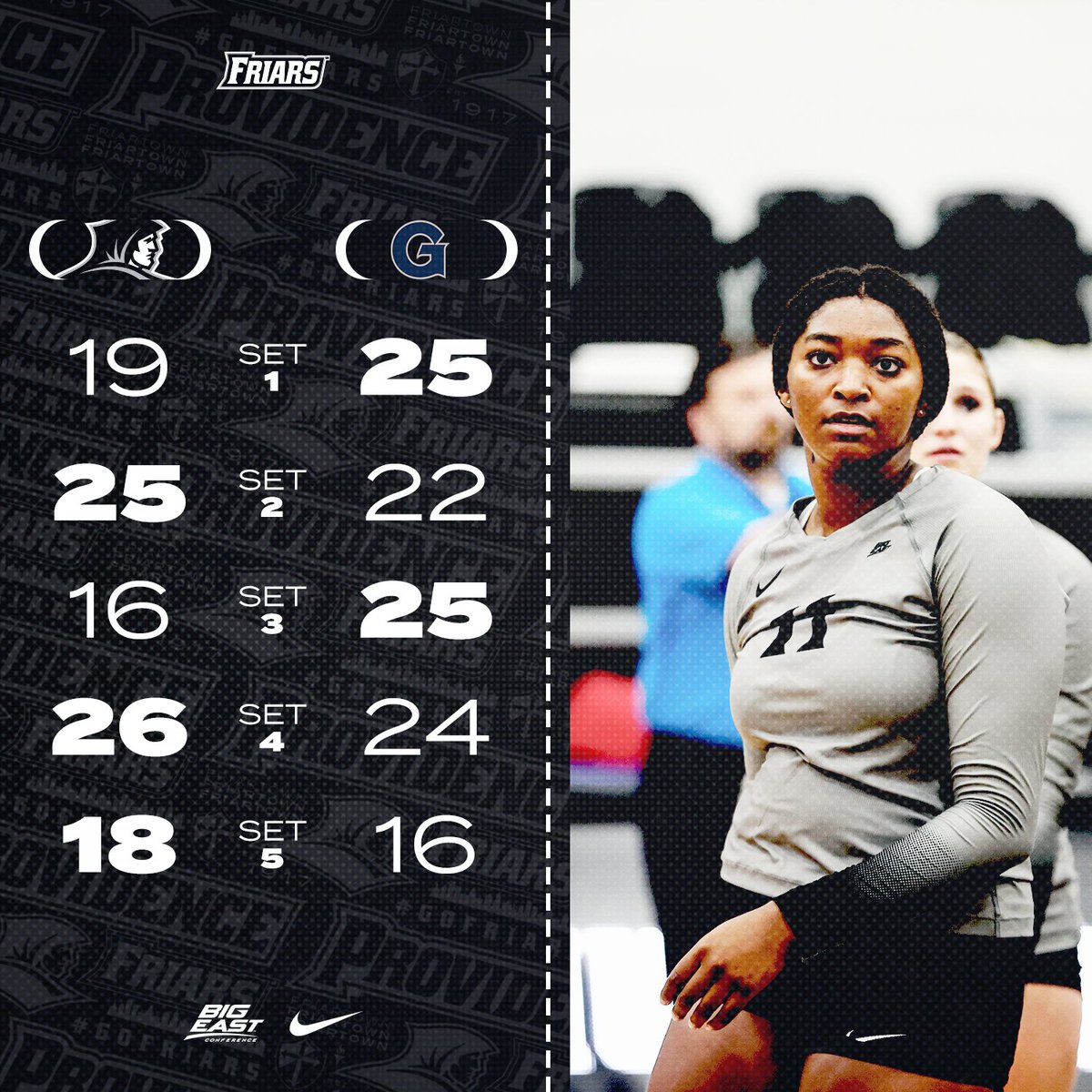 Friars win in five sets! #gofriars