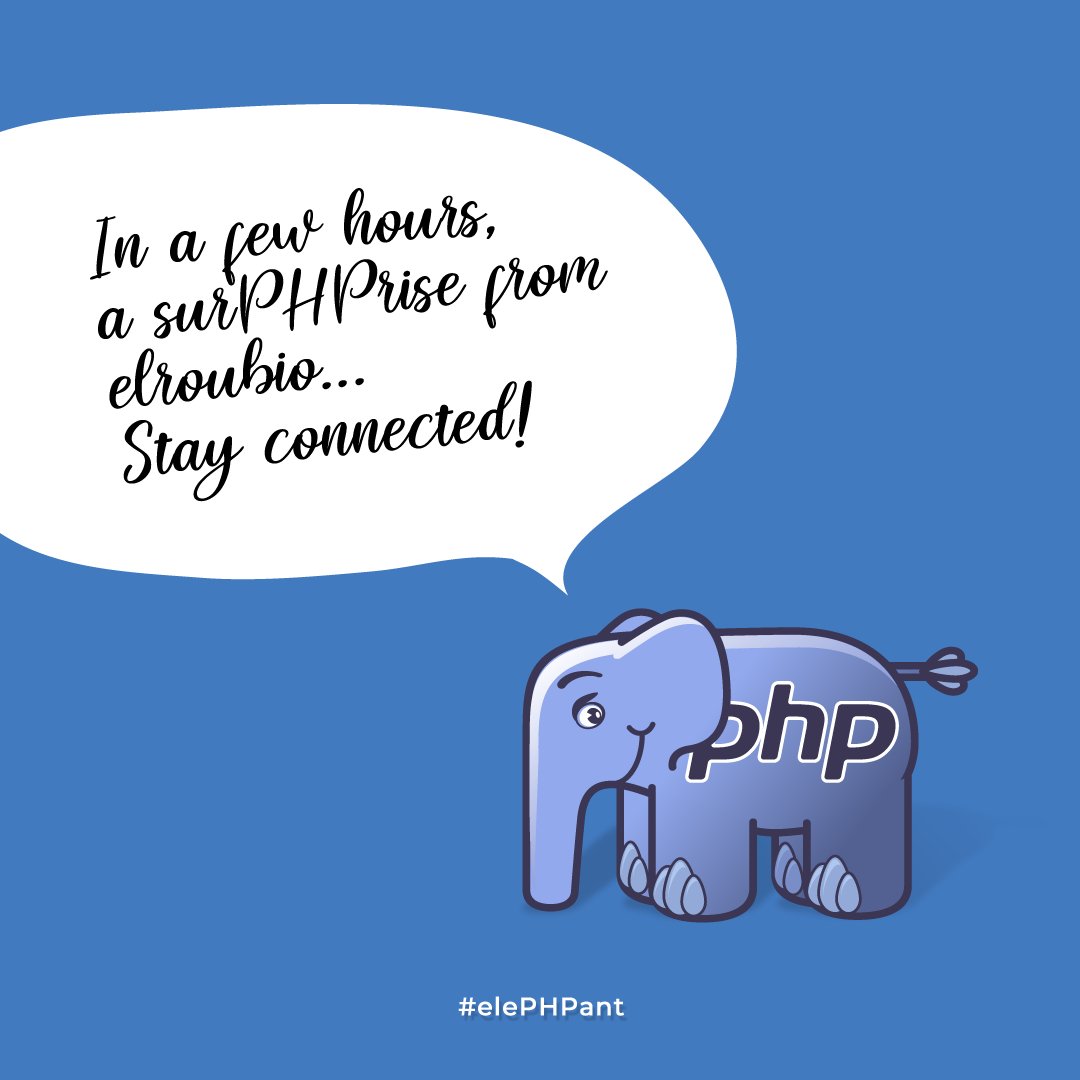 Elroubio's tweet image. vincentpontier.com/elephpant/
#php #elePHPant #BreakingNews #webdev #StayConnected 💙🐘💙