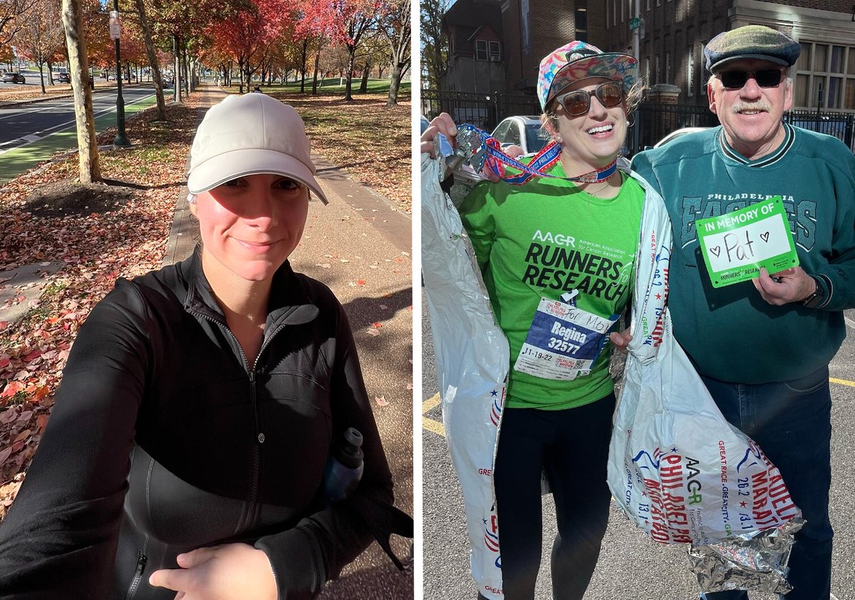 The Philadelphia Marathon raises money and awareness for cancer research. KYW's Community Impact Report Racquel Williams spoke with two runners who've dealt with cancer in their own lives. Read more here: bit.ly/3sy9RVh (📸: Brandi Steiner/Courtesy of Regina Selman)