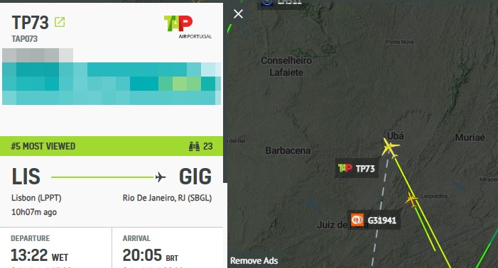 Aero_Magazine's tweet photo. Dois voos com destino ao Rio de Janeiro (GIG) estão sendo desviados para Belo Horizonte (CNF), por conta do mau tempo.
Um deles é o #TP73, da @tapairportugal, procedente de Lisboa.
📸: @RadarBoxCom https://t.co/qdklVC8NbF