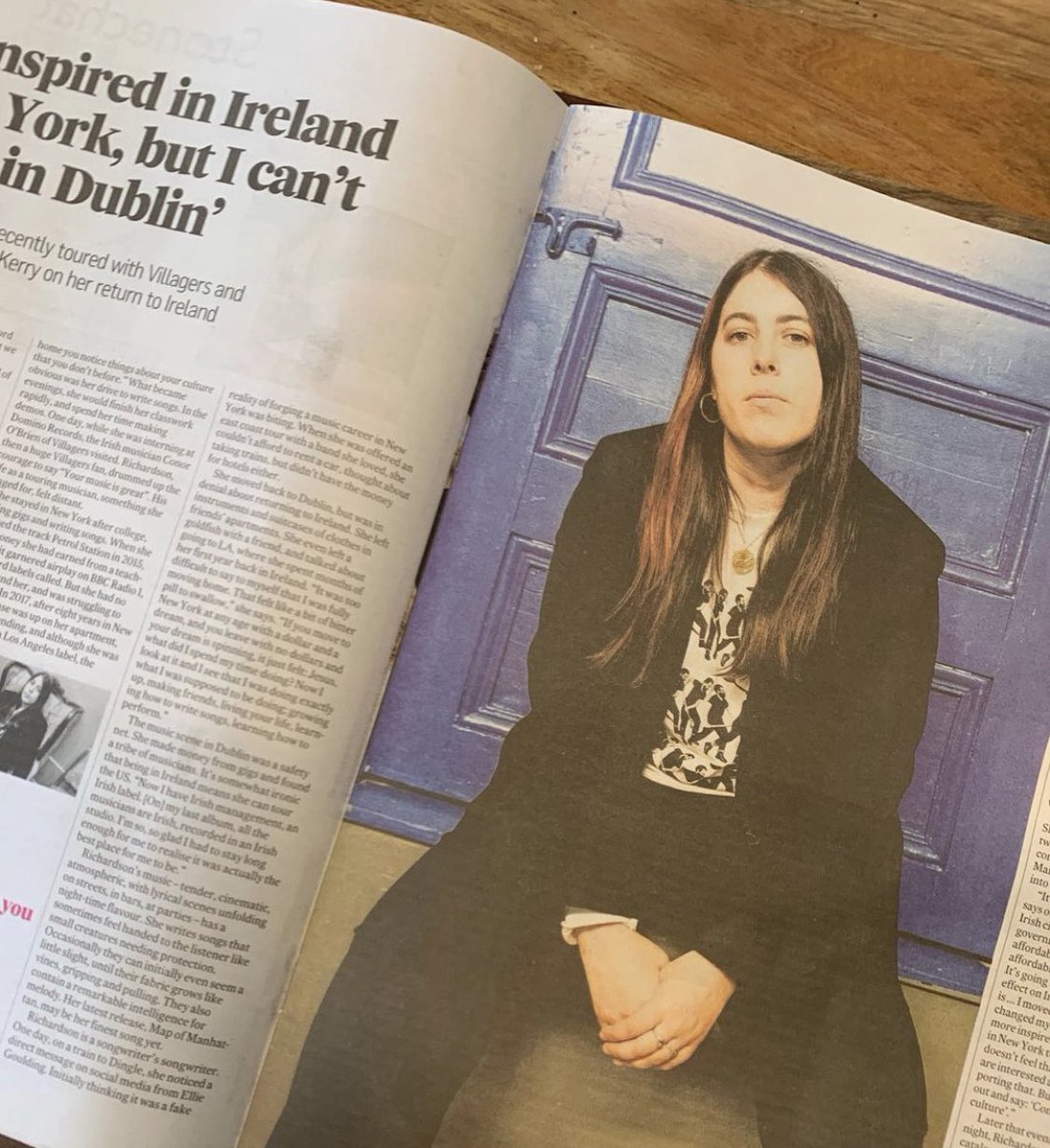 PAPATHEBAND's tweet image. Sorcha Richardson wearing her Dig A Hole Or Dig Yourself Shirt in the Irish Times Magazine today