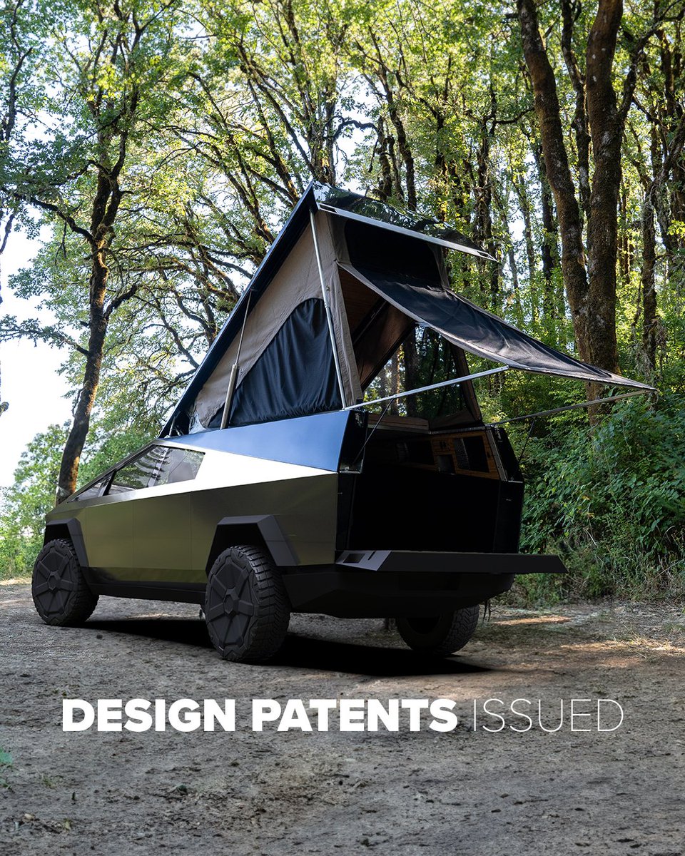 Celebrating this win just in time for the #Cybertruck delivery event. The road to patents is a long one, and we’re grateful to have had the time to cross this milestone just as #Tesla gears up for production.🤘