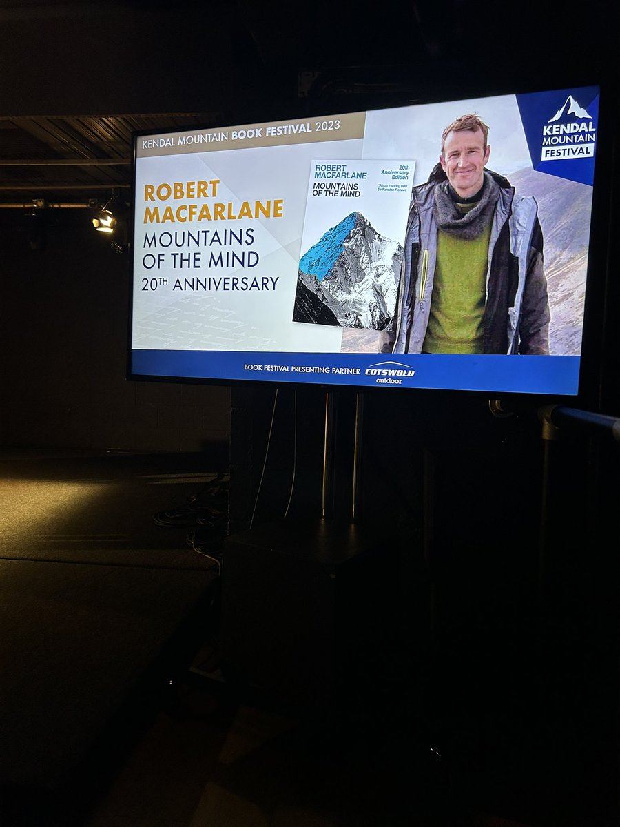kenjoalejandro's tweet photo. The legendary wordsmith Robert Macfarlane said I should write a book this evening 😱that’s the ultimate compliment to me 🧐nice to briefly see another legend @Mountain_Morgan I love the Kendal mountain book festival #kmbf #kmff #mountainsofthemind https://t.co/Xqei5u0ADh