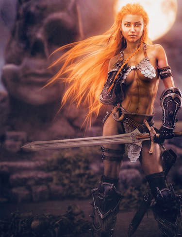 SavageRedSonja's tweet photo. “Are you here as a friend, or a soon-to-be, dead foe?” #SavageRedSonja⚔ #shibashake🎨 https://t.co/n6rcSw4yYf