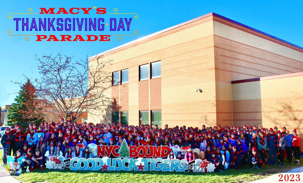 They are ready for the Macy’s parade! We leave VERY early Sunday for an amazing week in New York. #HSEschools #Macysparade2023 #Fishersmarchingtigers