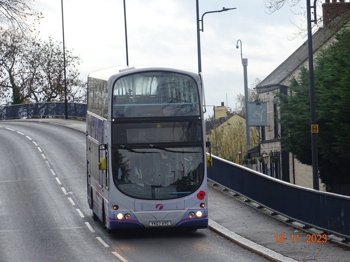 Shaun__92's tweet photo. First Doncaster - 37105 - Volvo B9TL - Wright Eclipse Gemini - YK07 AYC  on Service 87 to Moorends Via Stainforth #doncaster #Stainforth #thorne #moorends #firstbus #firstbuses #firstdoncaster #firstsouthyorkshire #volvob9tl #wrighteclipsegemini2 @FirstSouthYorks 18/11/23 https://t.co/VVIgFox5mQ
