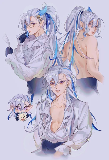 Just wanted him with a high ponytail… #原神 #GenshinImpact #Neuvillette 