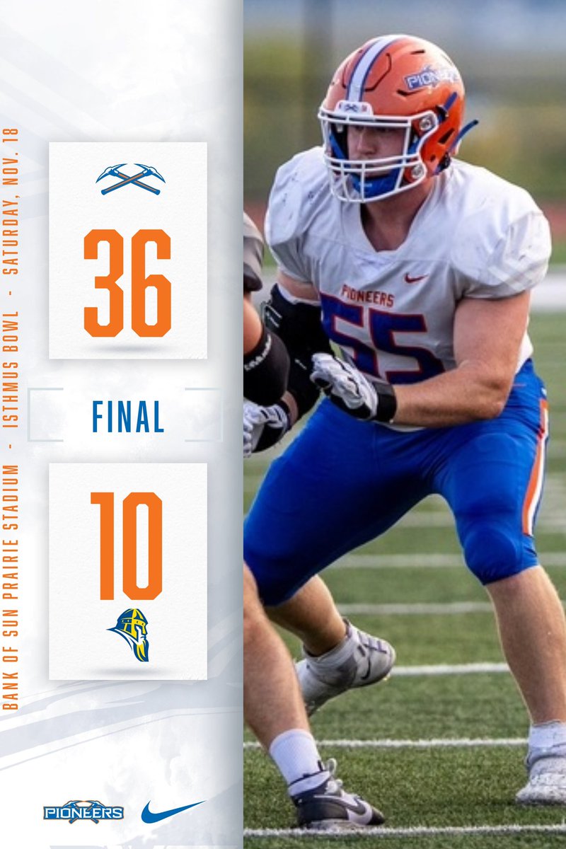 FINAL SCORE
Platteville: 36
Augustana: 10

2023 Isthmus Bowl Champions! Congrats Pioneers⛏️

#swingtheaxe <a href="/uwp_pioneers/">UW-Platteville Athletics</a>