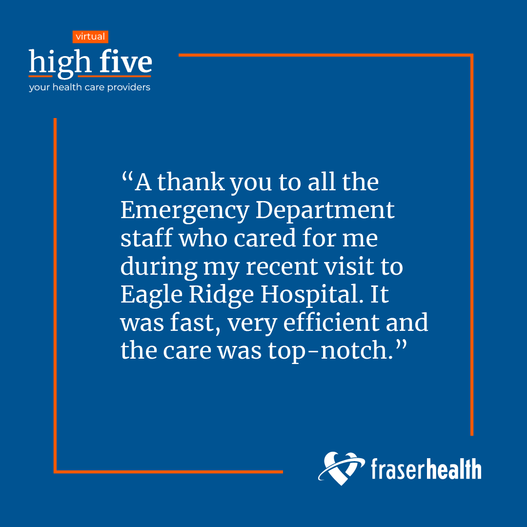 Fraser Health (@fraserhealth) on Twitter photo High fives all around for the team at Eagle Ridge Hospital:
Read more kudos at ow.ly/IlCo50Q928P.
<a href="/ERHF1/">Eagle Ridge Hosp Fdn</a> High fives all around for the team at Eagle Ridge Hospital:
Read more kudos at ow.ly/IlCo50Q928P.
<a href="/ERHF1/">Eagle Ridge Hosp Fdn</a>