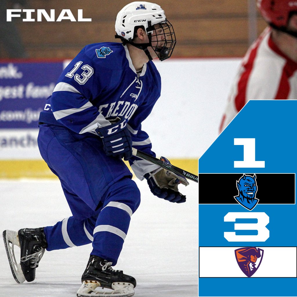 A win and a narrow loss vs. the defending Nat'l Champs. <a href="/FredBlueDevsHky/">Fredonia Mens Ice Hockey</a> <a href="/FredoniaWHoops/">Fredonia WBasketball</a> 
Grace Alexander named All Tourney for hoops (35 pts, 10 asst in two games).