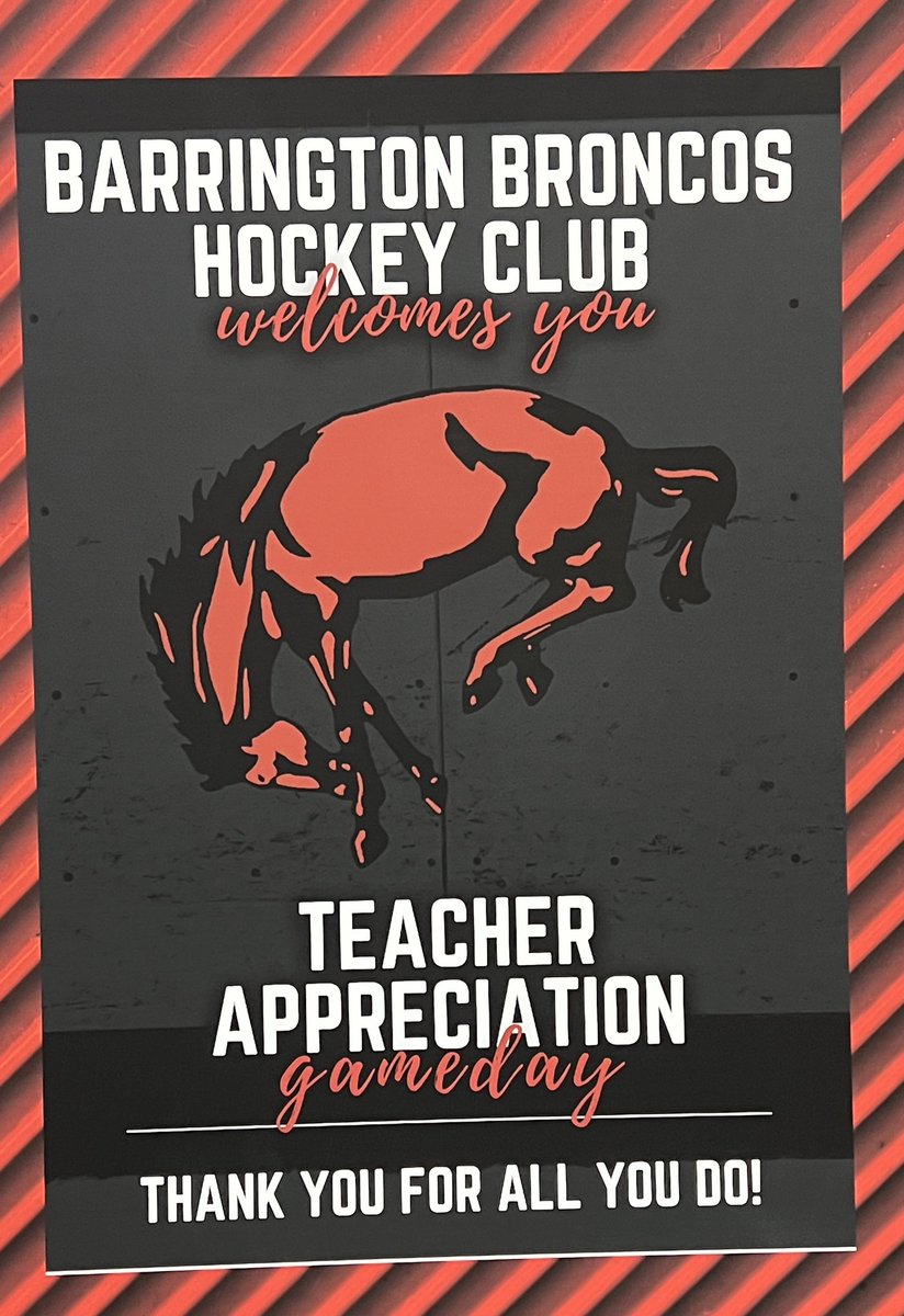 lilmac926's tweet photo. BHS Math and Computer Science Dept was well represented at the  Barrington Broncos  Hockey Club’s Teacher Appreciation game today! Thanks for all of the treats and for recognizing us! https://t.co/xAUzdztD5L