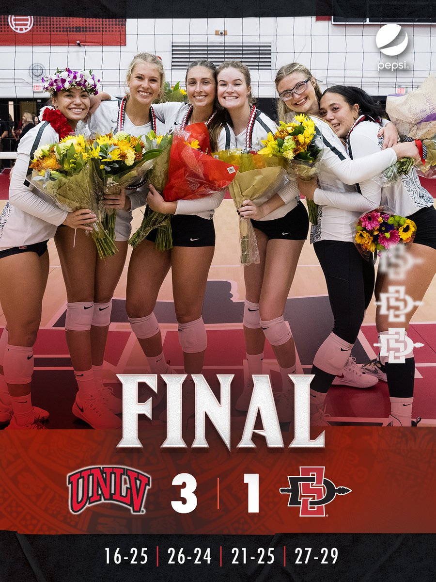 Final from Senior Day. We battled to the end but couldn't extend the match to a fifth set. Thanks to all our fans, coaches and staff for their support this season. See you in 2024! #GoAztecs