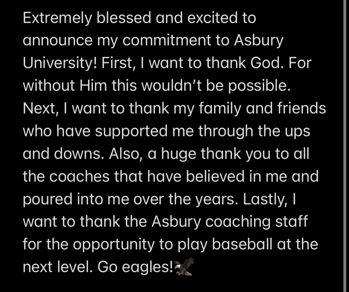 COMMITTED! <a href="/AsburyBaseball/">Asbury U. Baseball</a> <a href="/PldDawgs/">PLD Dawgs Baseball</a> @PPL_Lex @PowerPerLab <a href="/Legends2024/">Louisville Legends 2024 National</a> <a href="/RecruitwAlex/">Alex</a> @PBRKentucky