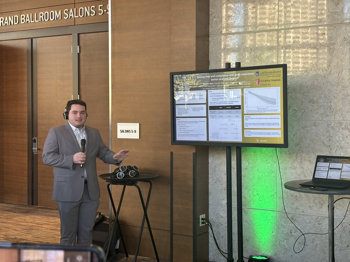 Great job by <a href="/blw98/">Brandon Ward</a> with this study showing decreased compliance with post vasectomy testing with increasing driving time to the drop op site. #SMSNA23