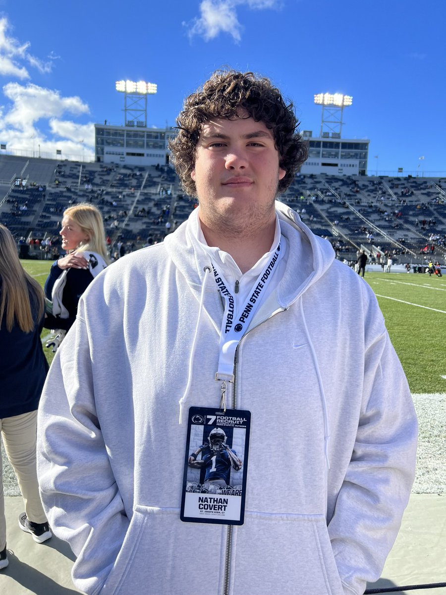 NPC2024's tweet image. Thank you to the staff and coaches of @PennStateFball for an amazing experience learning about the program and university. Looking forward to continuing the journey. 

@CoachCollins46
@CoachDelISJ @JoeMento
@coachjfranklin
@ZemaitisTouch_ @Lions247 
@TDsTake @tyler_calvaruso…