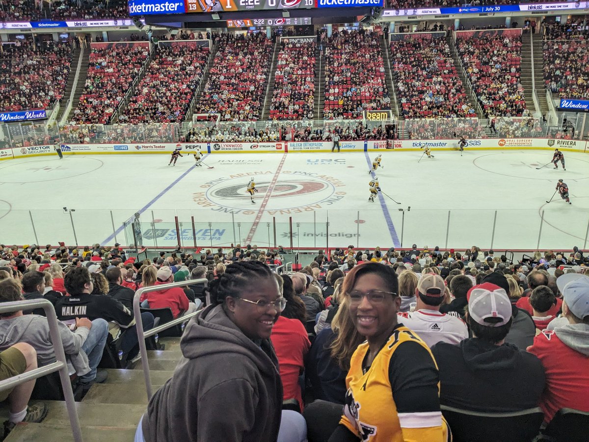 With @DeniseW102087 at the @penguins v @Canes game. #BGHC representing!