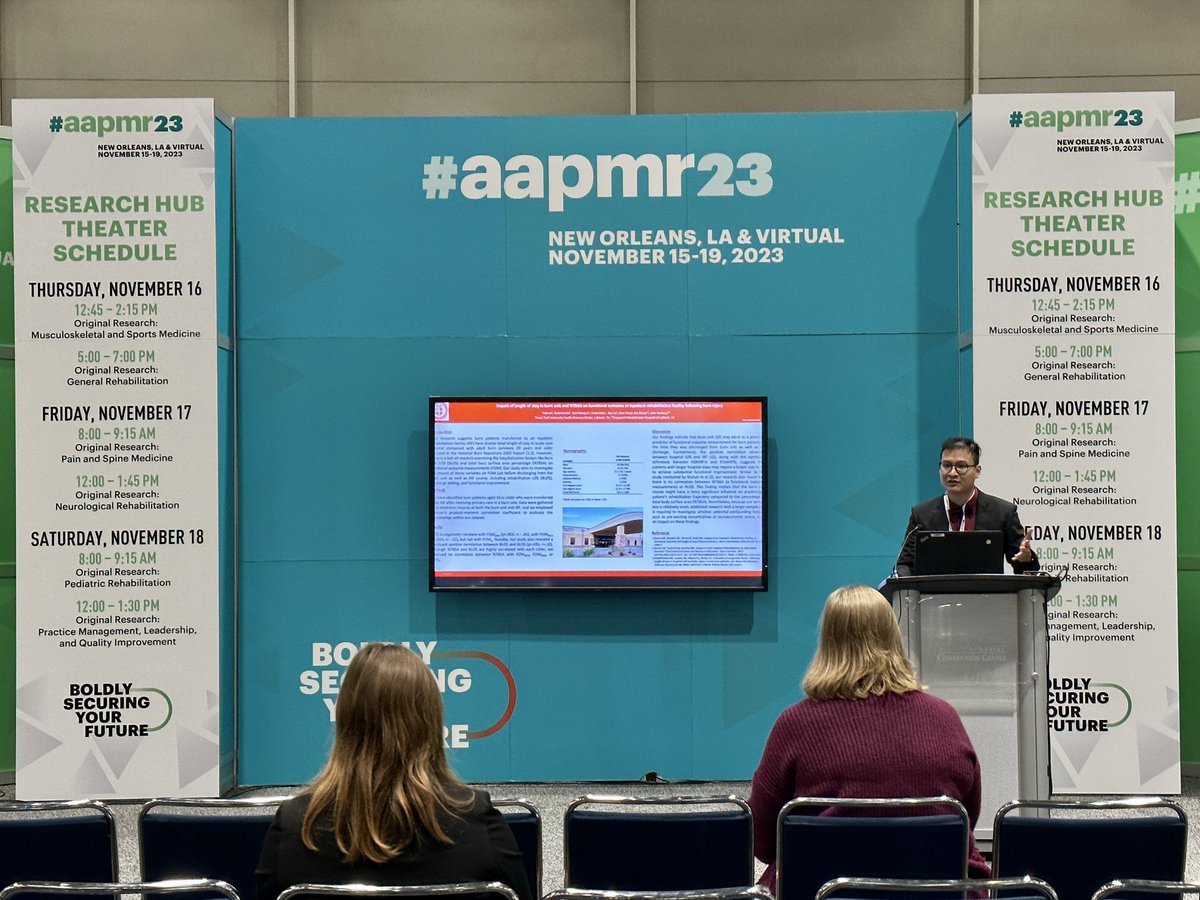 TTUHSCPMR's tweet photo. Texas Tech @ttuhscmed #MedicalStudents #AspiringPhysiatrist 👉🏻Bernardo Gonzalez, Triet Le, Zach Griffin👈🏻presenting at #AAPMR2023! Outstanding work in rural/medically underserved area, pursuing #rehabilitation #academia https://t.co/8YXwx7v3UU