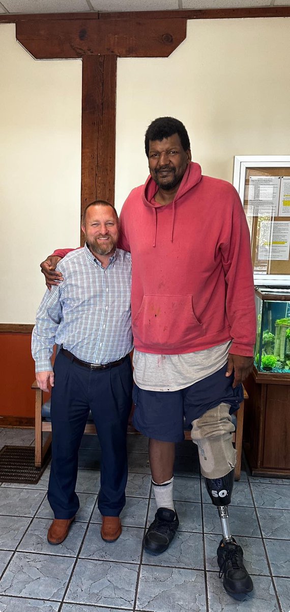 HomeDefenseSite's tweet photo. @SHAQ @NBA This is Luther, he recently gave his life to Jesus. Luther only has this one outfit and we don’t have his size on hand. Luther wears a 5x top and size 50 waist and 34 length and size 16 wide shoes.
He plans to be Baptised this Sunday and we are hoping to find him some https://t.co/dbgI2nAjsi
