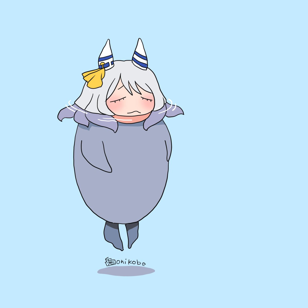 「#見た人も無言で青の何かを上げる」|鬼頭（おにこべ）りんのイラスト
