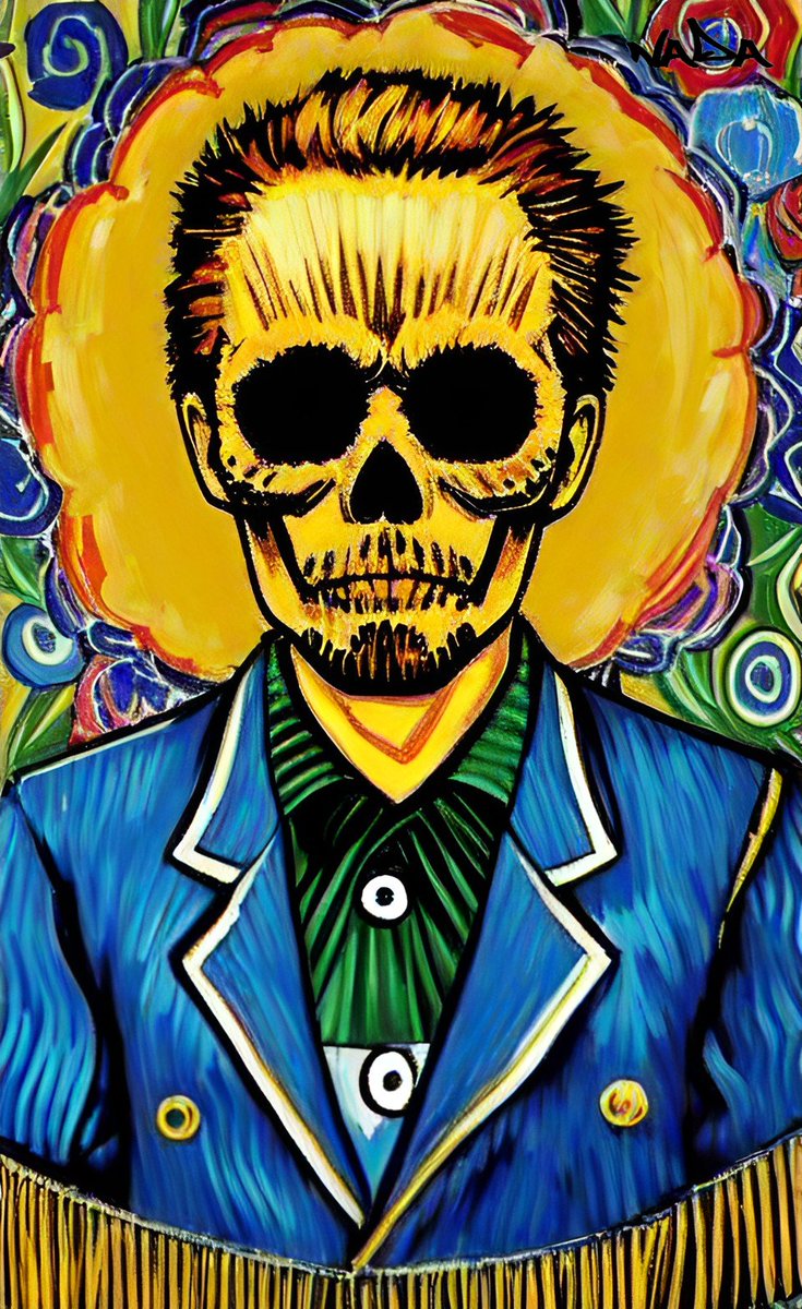 AwsomeNada's tweet photo. GnGn my lovellys!!! 🖤🌕 I gonna share you a knew collection hope you all love its off art call:   
*VanG Skull*
VG.S #1
 #art #arte #thebestartist #awsomenada #nada #nftart #NFT https://t.co/NE6ujRaPOi