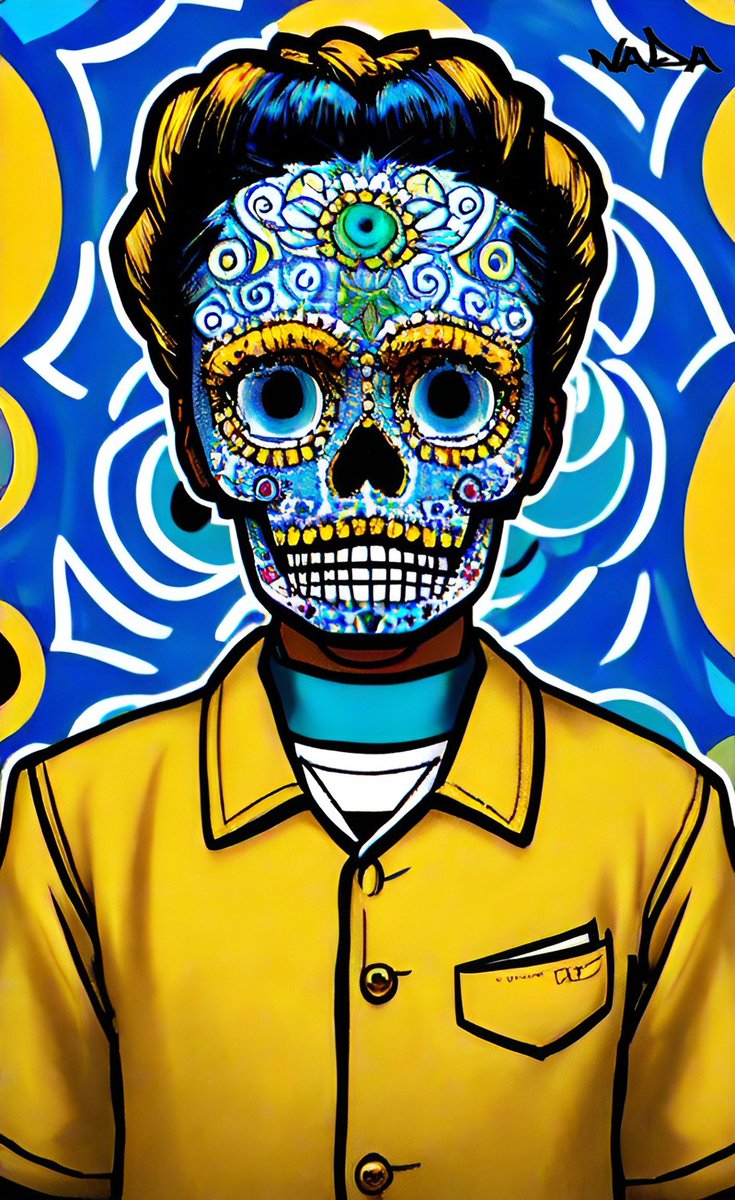 AwsomeNada's tweet photo. GnGn my lovellys!!! 🖤🌕 I gonna share you a knew collection hope you all love its off art call:   
 *VanG Skull* 
VG.S #7
#art #arte #thebestartist #awsomenada #nada #nftart #NFT https://t.co/faGknLhhJ8
