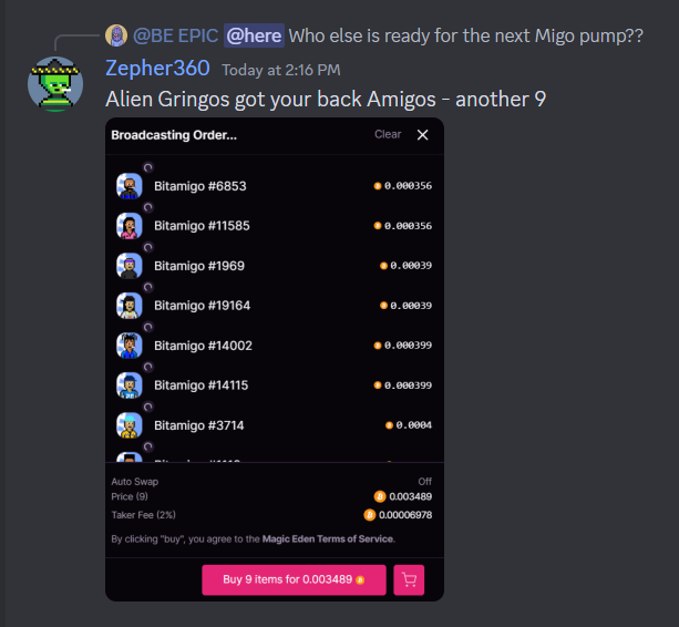 #Aliengringos supporting the <a href="/_Bitamigos_/">Bitamigos</a> we will also be using some of these to raffle back to our Gringos Fam! Spread the #OrdinalsNFT love