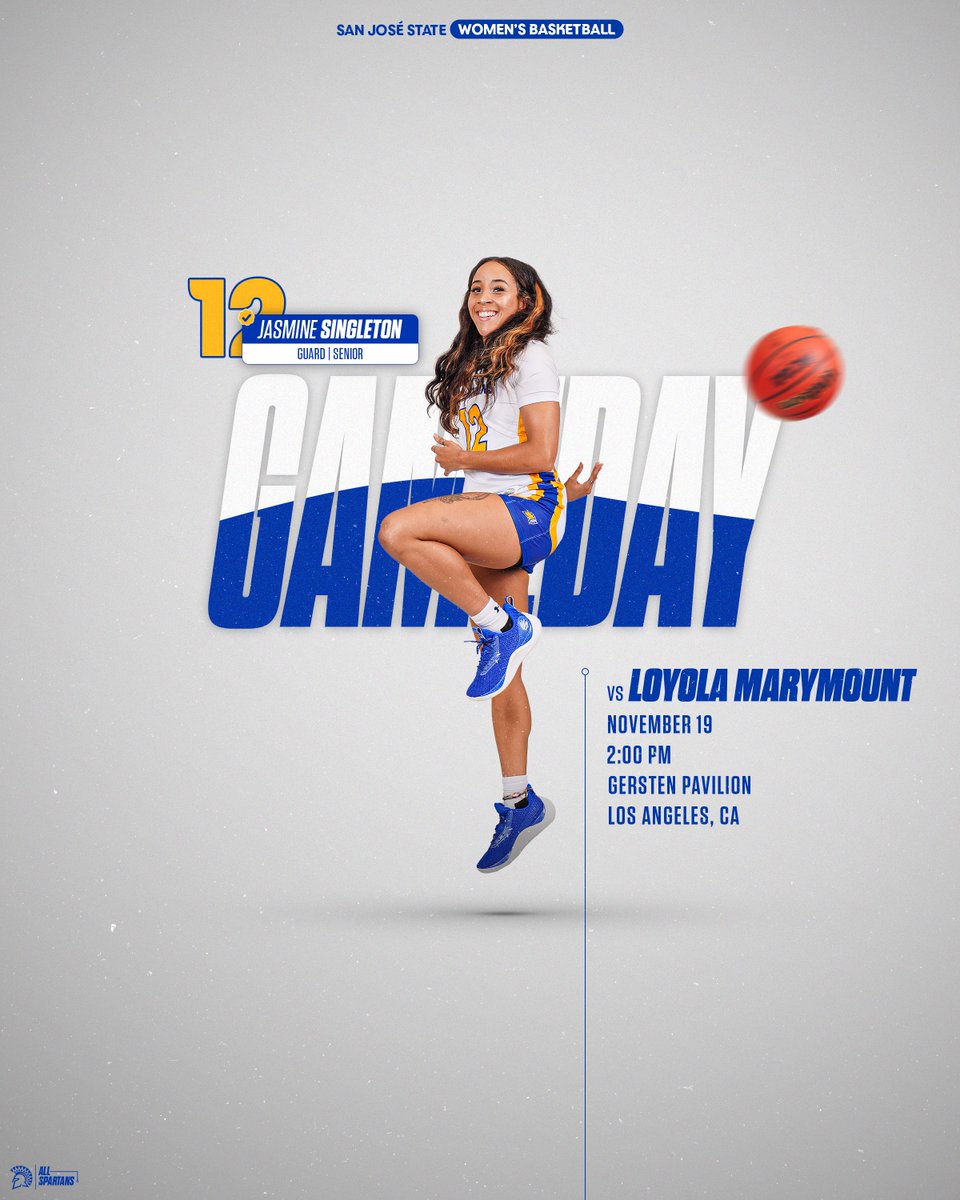 SanJoseStateWBB's tweet photo. Gameday in SoCal!!

🆚 Loyola Marymount
⏰ 2 p.m.
📍 Gersten Pavilion
📺 https://t.co/sWMWmWvqMq (💲)
📊 https://t.co/lRzFnMWiL6

#AllBusiness | #AllSpartans https://t.co/1zi9PBlbAR